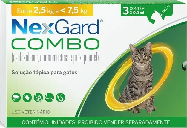 Nexgard COMBO Antipulgas e Sarna e Vermífugo para Gatos